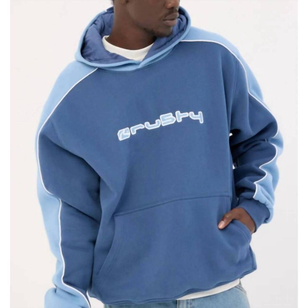 NEW RUSTY panaela anderson fleece hoodie in atlantic blue